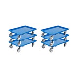 thumbnail of PROREGAL Transportroller für Euroboxen 60x40cm mit Gummiräder blau | Geschlossenes Deck | 2 Lenkrollen & 2 Bockrollen | Traglast 300kg