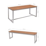 thumbnail of METRO PROFESSIONAL Bierzeltgarnitur 3-tlg. Lynx, Alu/Eukalyptusholz, 1 Biertisch 161 x 70 cm, 2 Bierbänke 147 x 30 cm, silber