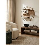 thumbnail of Wandregal Rattan 62x62x17 cm Hängeregal Massivholz / Metall Industrial, Schweberegal Wiener Geflecht Rund Wand, Regal Hängend Offen