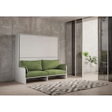 thumbnail of Cama de casal Kando com sofá e colchões em cinza branco, verde