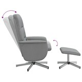 thumbnail of vidaXL Massagesessel mit Fußhocker Hellgrau Stoff