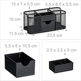 thumbnail of Relaxdays Schreibtisch Organizer, Büro Organizer mit Stiftehalter & Schublade, Metall, HBT: 10 x 23,5 x 11,5 cm, schwarz