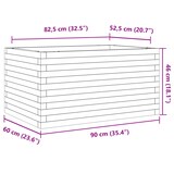 thumbnail of vidaXL Pflanzkübel Wachsbraun 90x60x46 cm Massivholz Kiefer