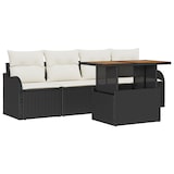 thumbnail of vidaXL 5-teiliges Garten-Sofa-Set mit Kissen Schwarz Poly Rattan Akazie