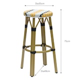 thumbnail of METRO PROFESSIONAL Taburete de bar Bistro, apilable, aluminio/ratán PE, amarillo