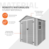 thumbnail of ECD Germany Gartenhaus wetterfest 2,3m², Gerätehaus aus Kunststoff, 151x182x220 cm, Hellgrau, Geräteschuppen Gartenschuppen Outdoor Aufbewahrung