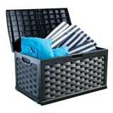 thumbnail of Cassapanca baule da esterno in resina con seduta Rattan Antracite con rotelle