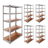 thumbnail of Pacote de 5 Estantes Metálicos Galvanizados DASCK – 5 Prateleiras por Unidade, 875 kg cada (180 x 90 x 40 cm) – Total 4375 kg