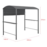 thumbnail of Helloshop26 - Tonnelle pavillon de barbecue 215 x 220 x 140 cm anthracite gris foncé 03_0008739