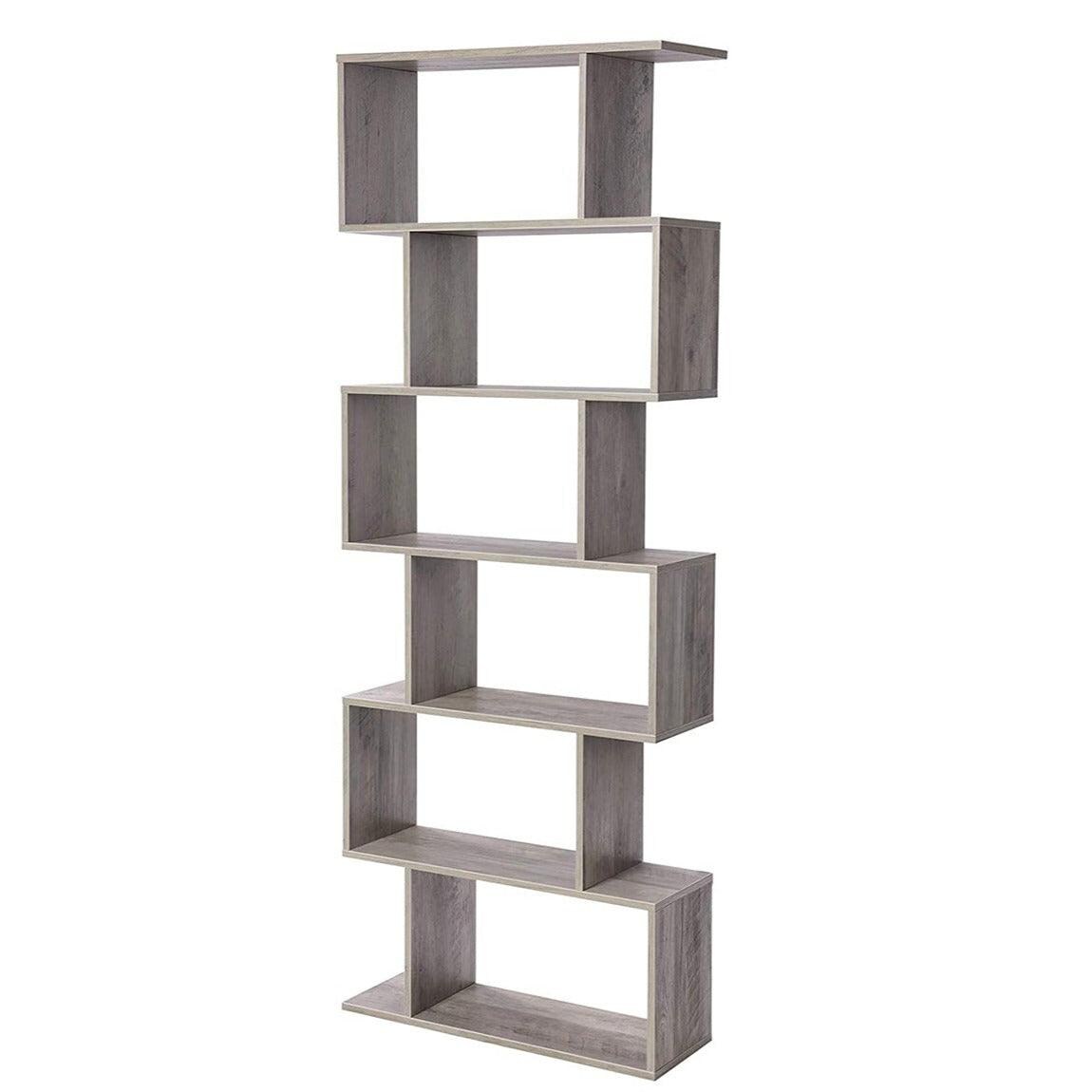 Helloshop26 - 6-stufiges Bücherregal/Raumteiler für Wohnzimmer Schlafzimmer Büro 190,5 cm moderner Stil Greige 12_0003485
