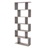 thumbnail of Helloshop26 - 6-stufiges Bücherregal/Raumteiler für Wohnzimmer Schlafzimmer Büro 190,5 cm moderner Stil Greige 12_0003485