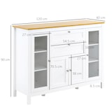 thumbnail of HOMCOM Mobile Cucina con 2 Cassetti e 3 Armadietti Bianco e Rovere