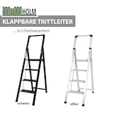thumbnail of Alu Trittleiter 4-stufig schwarz klappbar mit Handlauf bis 150 kg Leiter