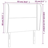 thumbnail of vidaXL Kopfteil mit Ohren Blau 93x23x118/128 cm Stoff