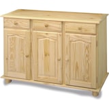 thumbnail of Aparador de tres puertas y tres cajones medidas: 86x130x42 cm (altoxanchoxfondo), acabados sin barnizar