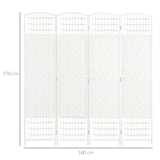 thumbnail of HOMCOM biombo separador de ambientes de 4 paneles 160x170 cm divisor de habitación plegable de cuerda de papel y marco de madera decoración para salón