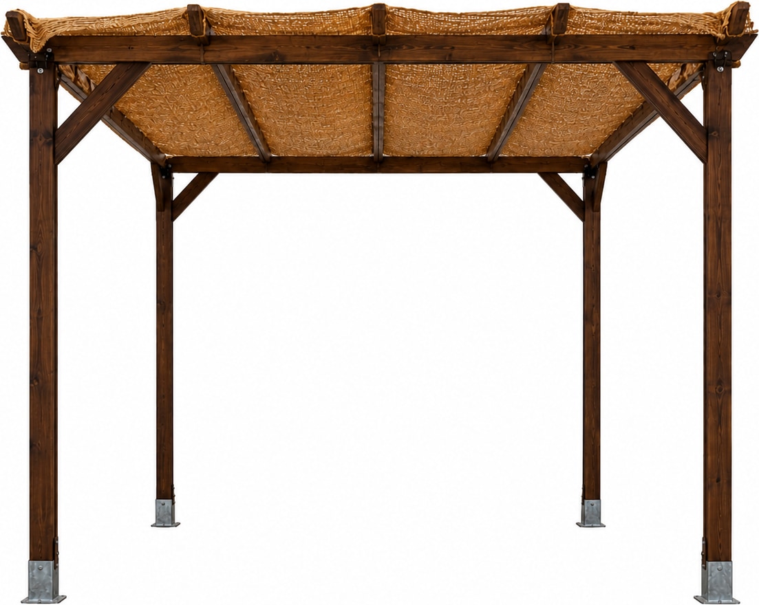 Toldo Sombreo de Fibra de Coco 3x3 m SIN anclajes 100 % Natural / Ideal para Pérgola