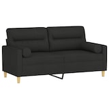 thumbnail of vidaXL 2-Sitzer-Sofa mit Zierkissen Schwarz 140 cm Stoff