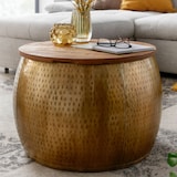 thumbnail of Couchtisch FineBuy Sofatisch Rund Metall Ø 60 cm Tisch Stauraum Wohnzimmertisch