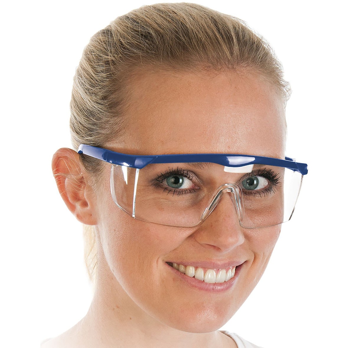 Hygostar Allzweck-Schutzbrille blau, Bügel längenverstellbar, kratzfest