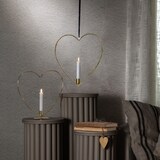 thumbnail of Dekoherz mit LED Kerze Kerzenhalter mit Aufhänger H: 28,5cm Timer Batterie gold