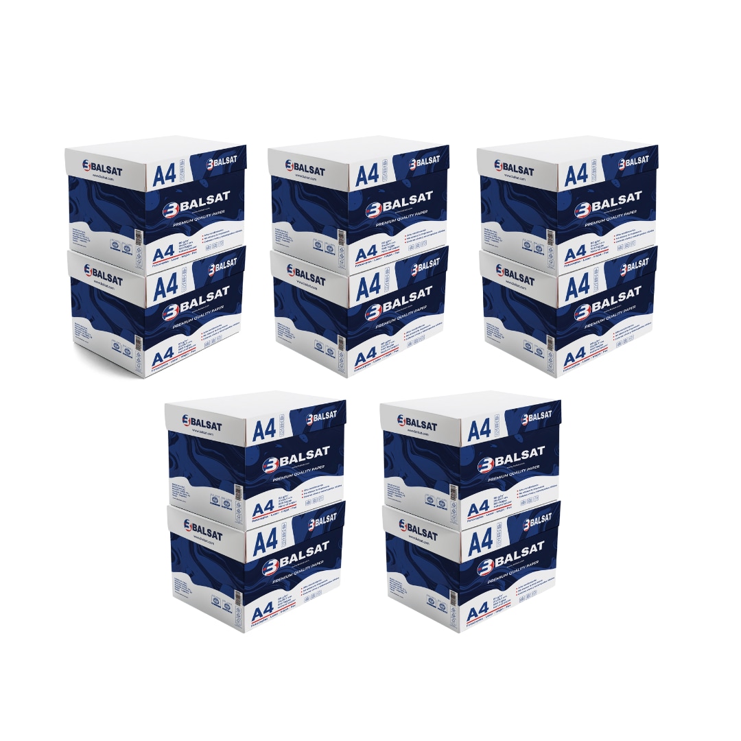 BALSAT | Paquete Folios DIN A4 500 hojas/paquete 80 g/m² | Blanco vivo|50 paquetes (10 cajas)
