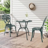 thumbnail of Conjunto de muebles de jardín de 3 piezas COSTWAY, mesa bistró con 2 sillas, resistente a la intemperie, aluminio fundido