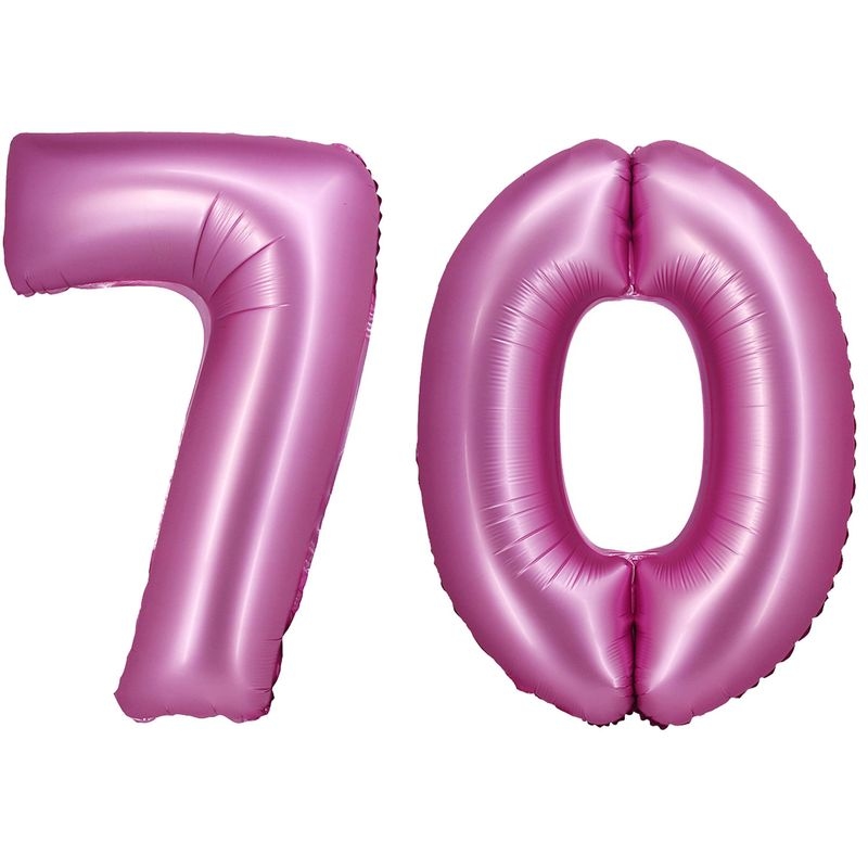 Playflip XL Folienballon pink matt Zahl 70