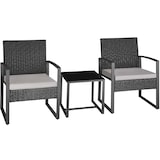 thumbnail of tectake Ensemble de salon de jardin en rotin Granada avec table pour 2 personnes Noir - gris clair/noir - 404994