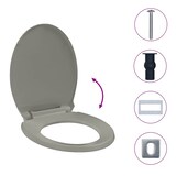 thumbnail of vidaXL Toilettensitz mit Absenkautomatik Quick-Release Grau Oval