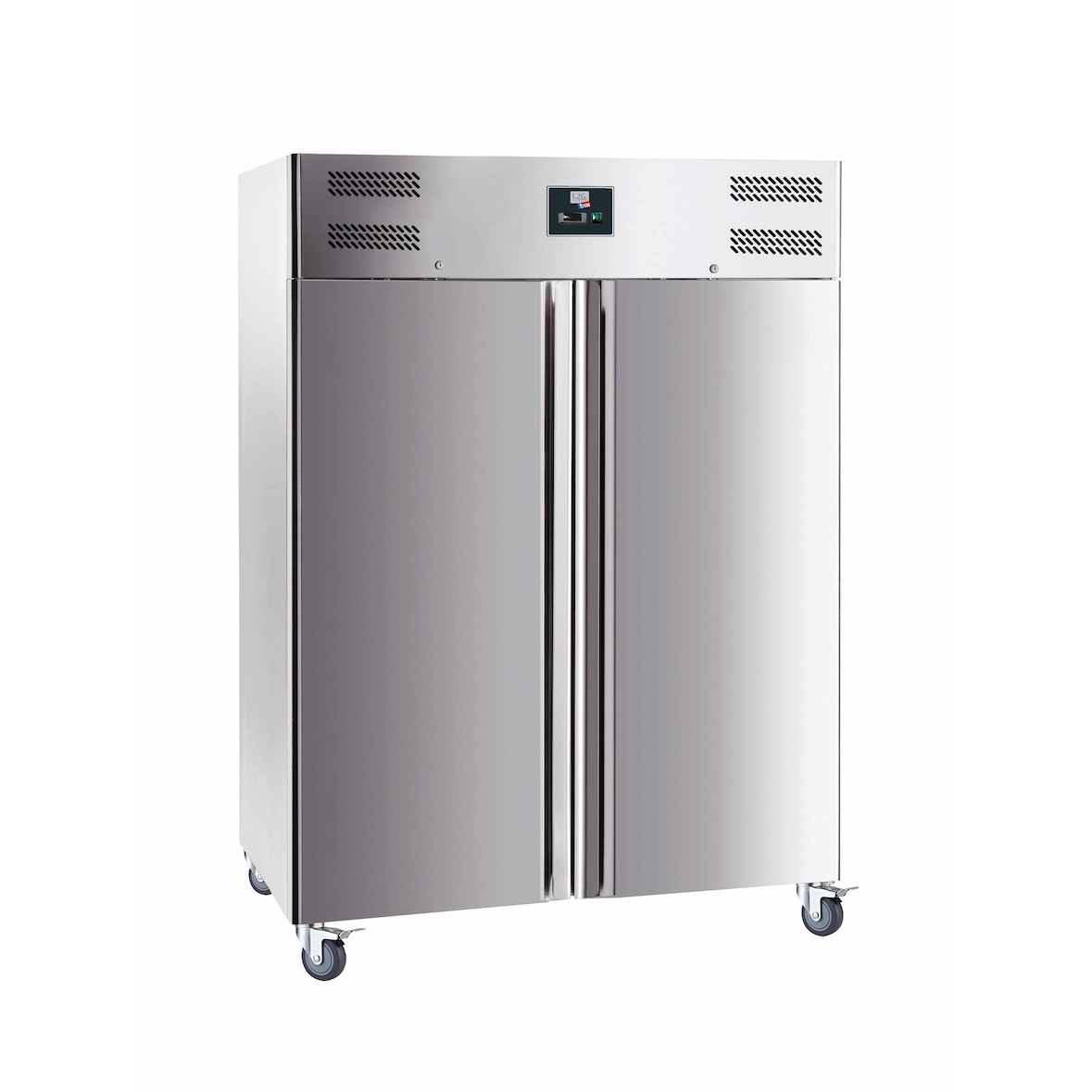 L2G - GN1410BT - armoire refrigeree inox, 2 portes, -18/-22°c ventile, gaz r290, 6 gr. gn2/1, roulettes ø100 mm