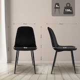 thumbnail of Set van 4 eetkamerstoelen Maryam zwart/Fluweel