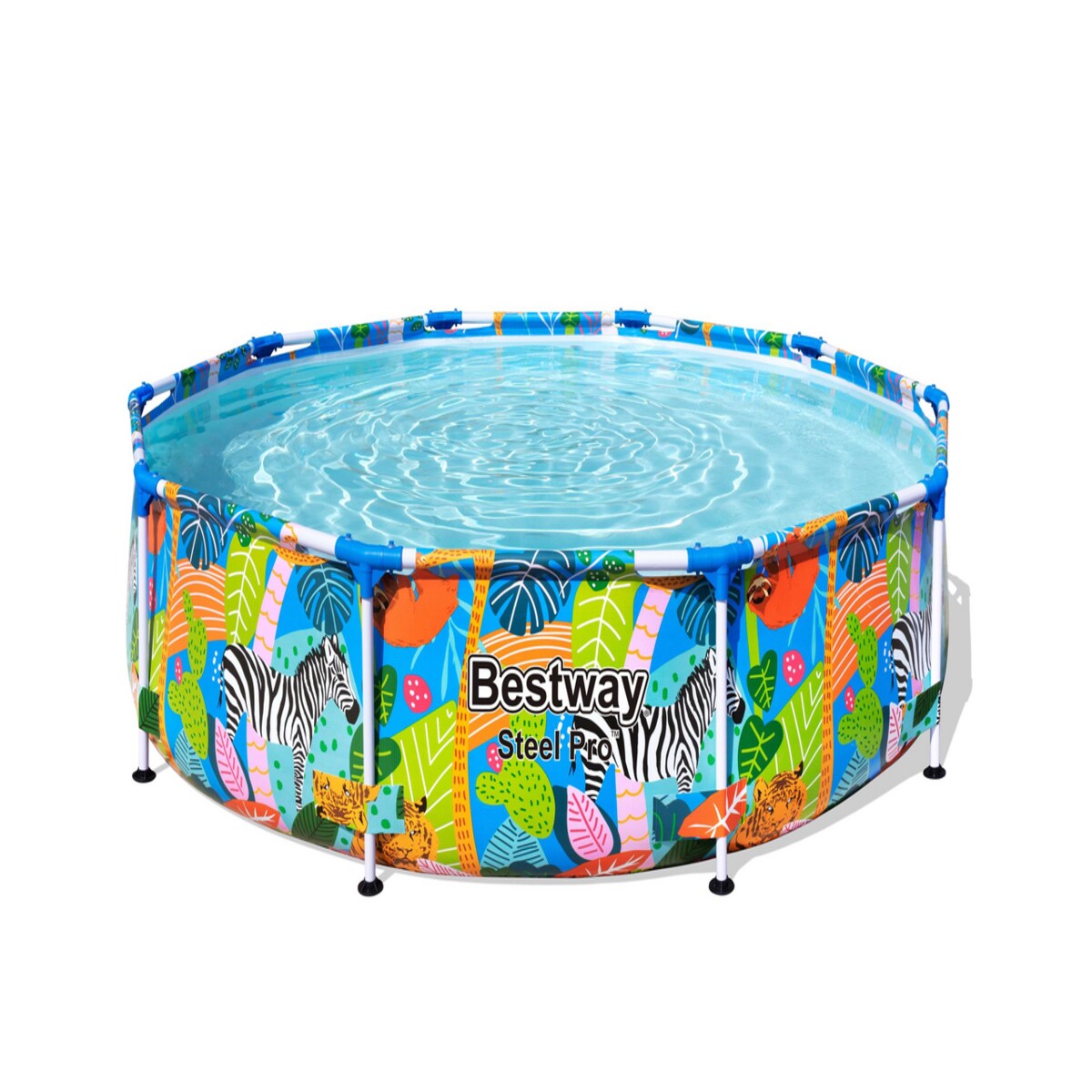 Bestway Steel Pro Pool, Stahl/ PVC/ Polyester, Ø 305 x 66 cm, 4062 L, rund, mehrfarbig