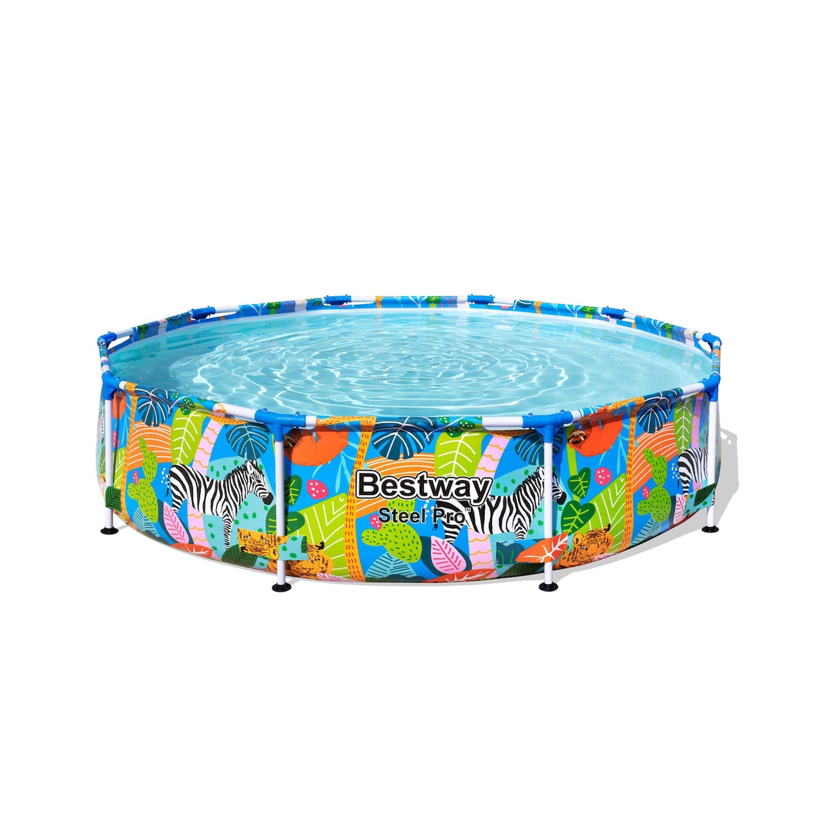 Bestway Piscina, acero/ PVC/ poliéster, Ø 305 x 66 cm, 4062 l, redonda, multicolor