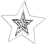 thumbnail of LED Stern 3D Dekohänger Metallstern Weihnachtsstern Timer D: 30cm silber