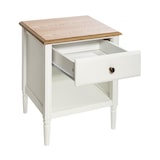 thumbnail of Table d'appoint Table de chevet 1 tiroir en Bois blanc et naturel H 48 cm