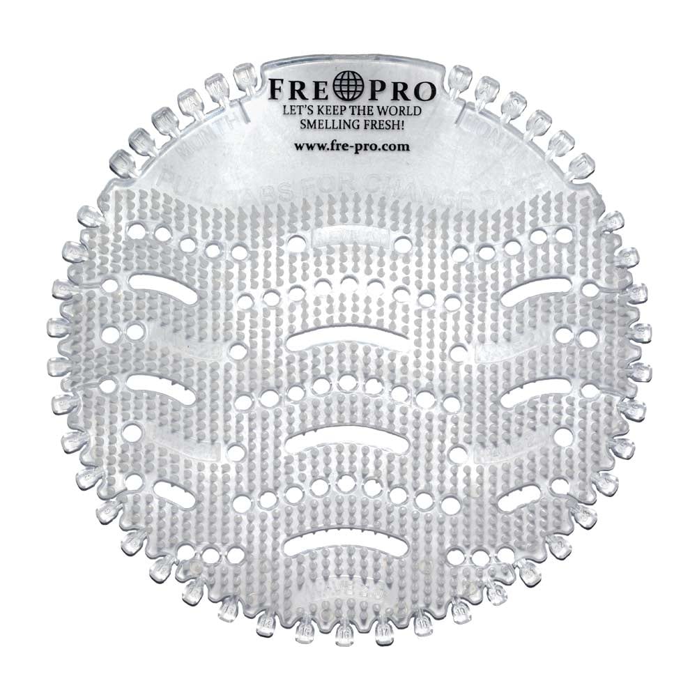 Fre Pro Urinalsieb Urinaleinsatz (2 Stück) Duft Honeysuckle und Kalender transparent Pissoireinsatz Ø 18 cm