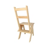 thumbnail of Wellhome - Cadeira escada dobrável em madeira sem verniz 39x53x91 cm