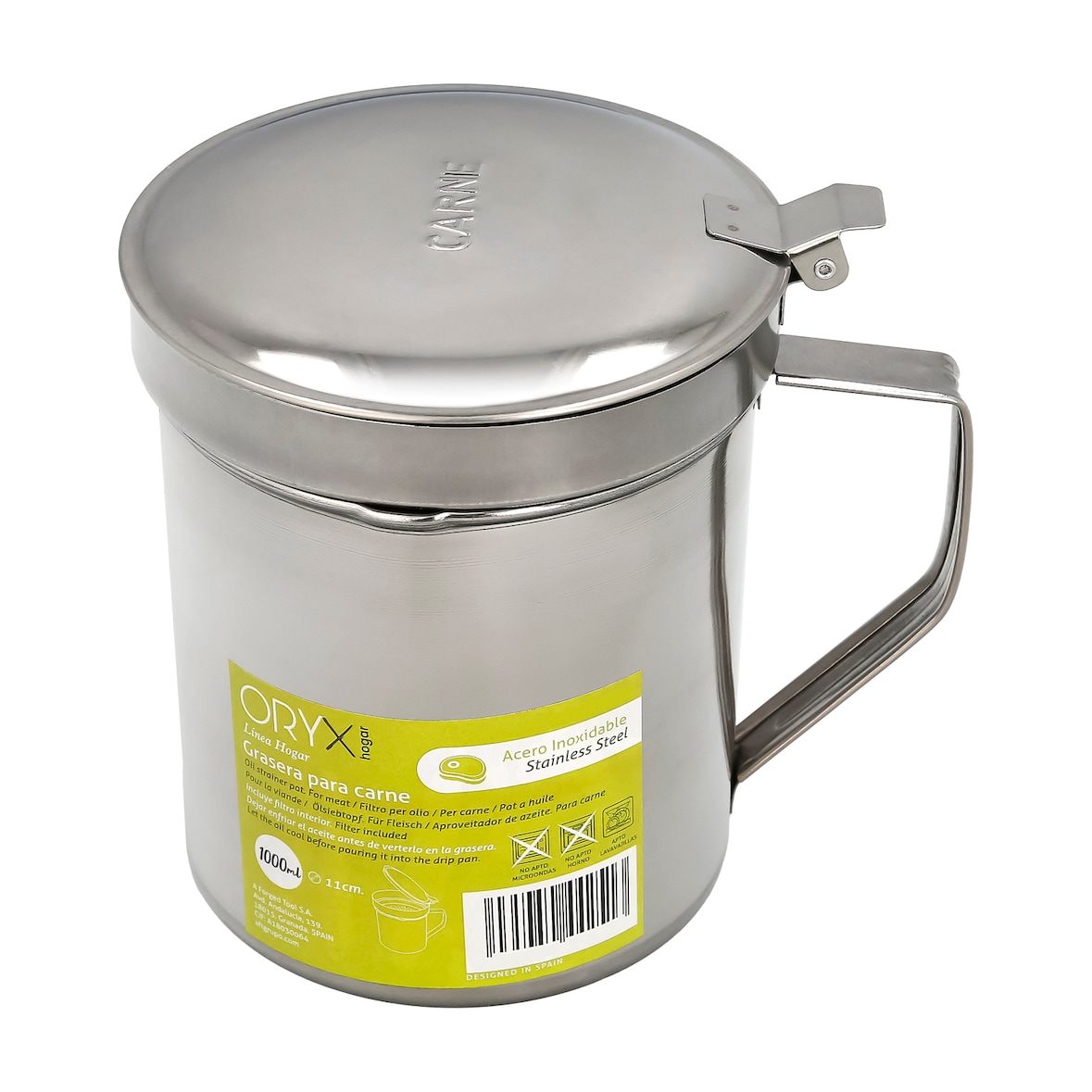 ORYX - Edelstahl Fritteuse 1,0 Liter. Mit Sieb und Deckel