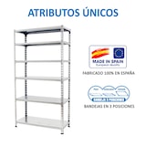 thumbnail of SimonRack Metalen stelling, 2500x800x300 mm, 6 niveaus, metalen legbord, 180 kg buigpunt, Galvaniseerd - Simonclick
