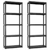 thumbnail of WellHome  Set 2 Estanterías de 5 Baldas de Plástico 90x40x176cm en color Negro