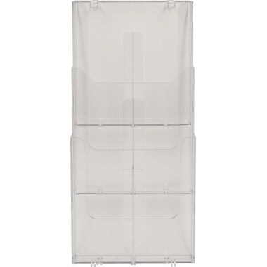 Exacompta Wandprospekthalter 74358D A4 hoch 3Fächer transparent