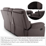 thumbnail of Kinosessel, 2er-Fernsehsessel mit Relaxfunktion, Liegefunktion Easy-Lift, Belastbarkeit je Sitzplatz 130 kg, Mikrofaser, in Beige, Raburg Pixx