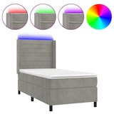 thumbnail of vidaXL Boxspringbett mit Matratze & LED Hellgrau 90x200 cm Samt