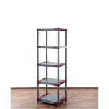 thumbnail of PROREGAL Kunststoffregal GREY BEAR Tall, HxBxT 180x70x46cm, Fachlast 120kg, Grau-Rot Kunststoff-Regal Euro-Regal Stecksystem Lagerregal