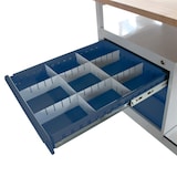 thumbnail of PROREGAL Mobile Werkbank Light Rhino mit Ablagefach, 3 Schubladen, Lochplatte, 4 Rollen | HxBxT 131x130x60cm, Traglast 300kg | Lichtgrau/Anthrazitgrau