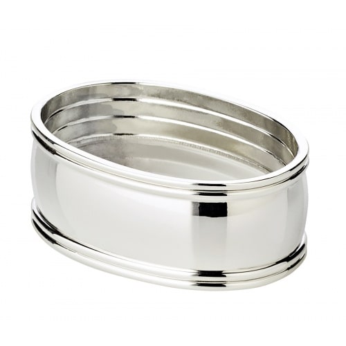 4er Set Serviettenring Faden, edel versilbert, anlaufgeschützt, Länge 6 cm