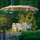 thumbnail of Outsunny Guarda-Sol Duplo de Jardim com 48 Luzes LED Solar 450x265x240cm Cáqui