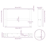 thumbnail of vidaXL Couchtischbeine Weiß 2 Stk. 50x(30-31) cm Stahl