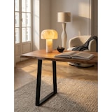 thumbnail of Schreibtisch Massivholz Industrial | 120x60 cm Akazie Holztisch | Goldbraun | Baumkante & Handgefertigt | Tarn Kollektion | Kadima Design